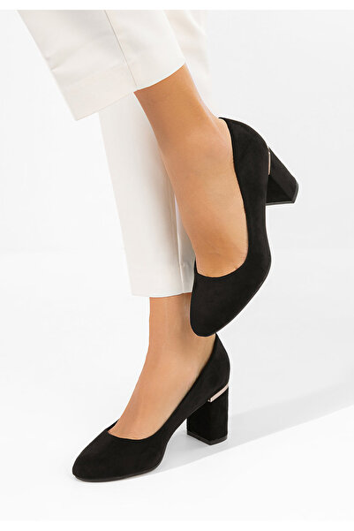 B T Shoes Black Izaya chunky Heeled Shoes
