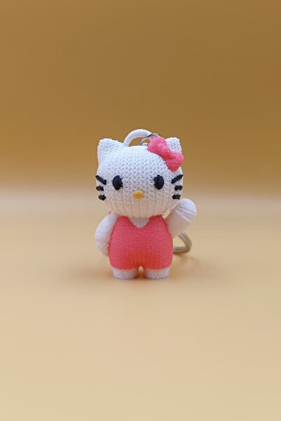 Rodopiva Breloc drăguț cu figurină Hello Kitty, cu model tricotat (plastic) -...