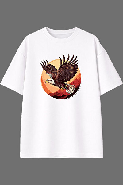 VSRN Fleeting Bird Design Pre-Printed White Oversize T-Shirt