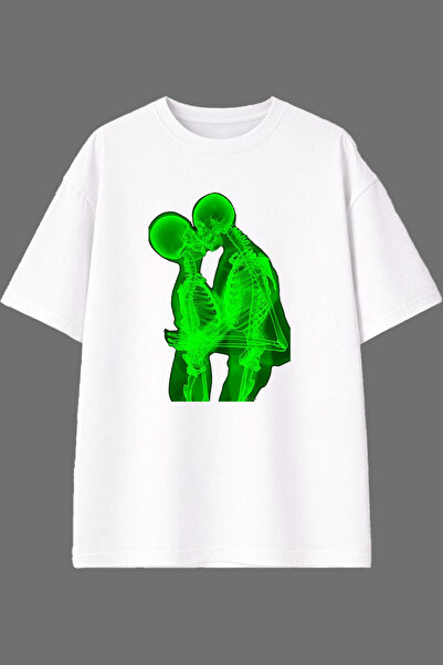 VSRN Green Valentine Design Pre-Printed White Oversize T-Shirt