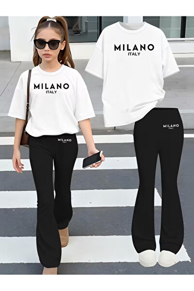 YUNAYT Set de pantaloni evazați și tricou spaniol pentru fete