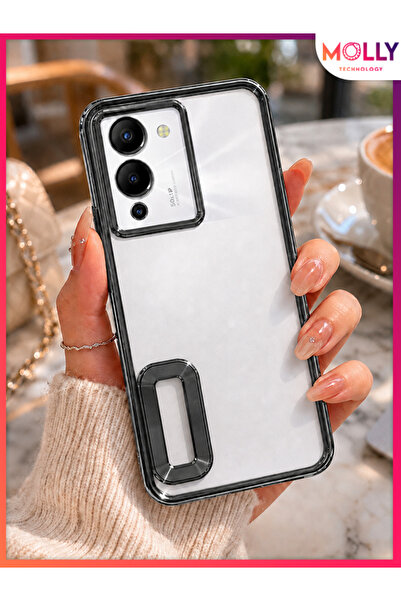 Molly İNFİNİX NOTE 12 G96 İçin Kenarları Metalik Siyah Lens Koruyuculu Lou La...