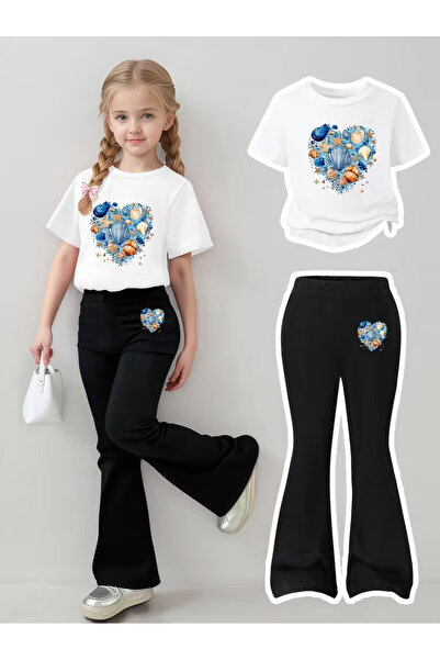 YUNAYT Set de pantaloni evazați și tricou spaniol pentru fete