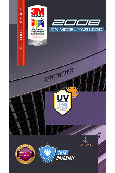 Edesign Peugeot 2008 Front Model Text Logo (Triangle Form)