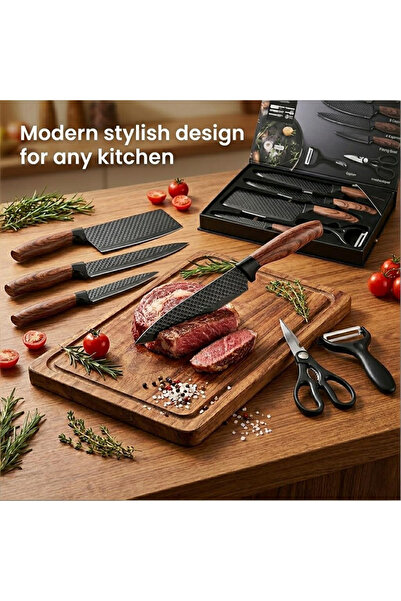 OSOOKE Kitchen Knife Set 6-Piece, Professional Chef Knife Set with Non-Stick ...