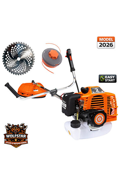 WOLFSTAR Motocoasa Profesionala GTS6HP-BM-2T 9.8CP, 52CC, 2 Timpi, Disc Vidia...