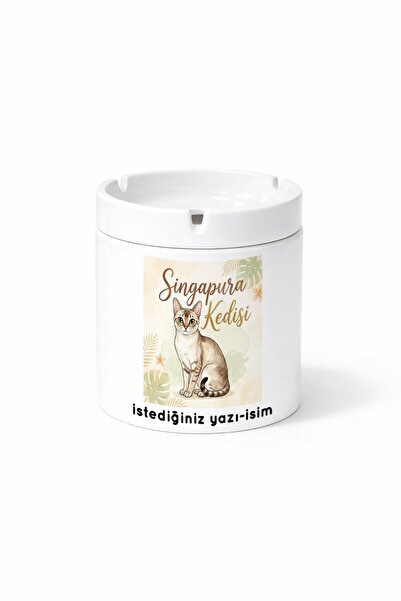Kirbi Reklam Animal Singapore Cat Smallest Cat Double Sided Printed Ashtray A...