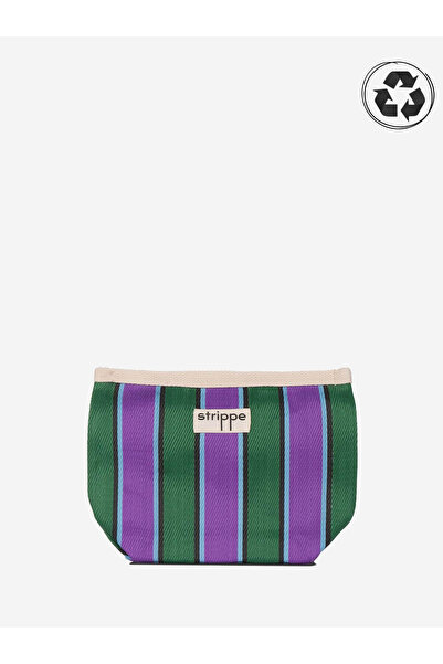 Strippe Sürdürülebilir Geri Dönüştürülmüş Naylon Kumaş Pouch Portföy Çanta