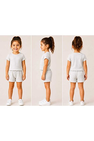 CINARIUM Girl's Casual Shorts T-Shirt Top and Bottom 2-Piece Set 2-8 Years Old