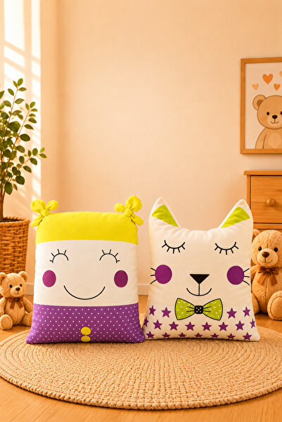Paris Home Set de 2 perne decorative pentru camera copiilor, umplute, drăguțe...