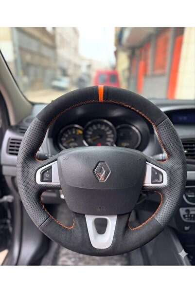 STİLİX GARAGE Fluence Megane 3 Scenic Direksiyon Kılıfı Araca Özel TURUNCU Yü...