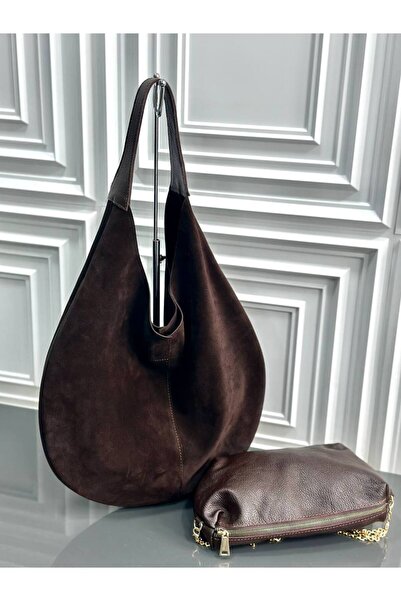 My Easy Shop Mesbag Women's Bag Genuine Suede Leather with Puppy Bag