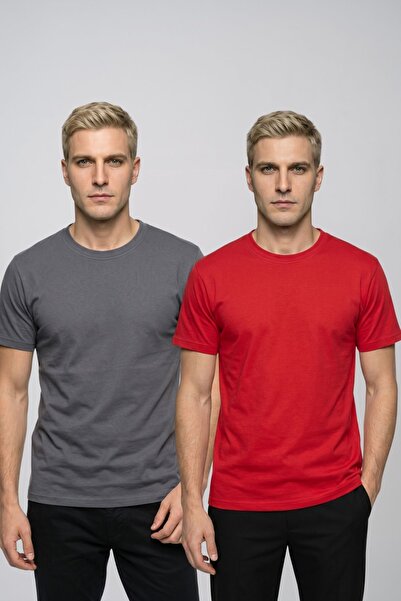 fevien Advantageous 2-Pack Men's Crew Neck Short Sleeve Basic T-Shirt Casual ...