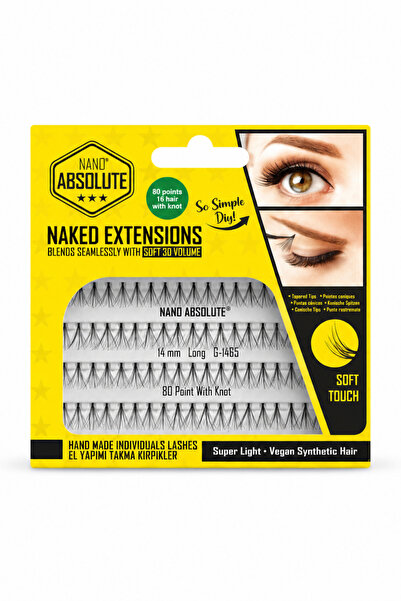 Purivo Nano Absolute Naked Extensions El Yapımı Takma Kirpik 14 mm Long G-1465