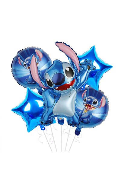 Toybox 5-Piece Stitch Foil Balloon Set for Kids Birthday Party Decorations