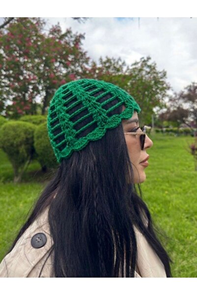 efelia concept Hand Knitted Summer Hair Bandana with Holes and Pattern