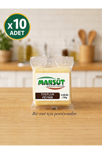 MANSÜT Susurluk Mihaliç Tost Peyniri • Dilimli Porsiyon Seti (50GR x 10 Adet)
