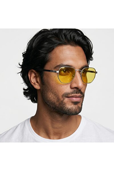 Mootlu Hexagonal Metal Unisex Anti-Headlight Eyeglasses Mt4303 C101M