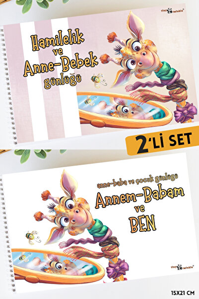 Lodos 2'Lİ SET Anı Defteri (Cute Animals Hamilelik ve Anne Bebek Anı Günlüğü)...