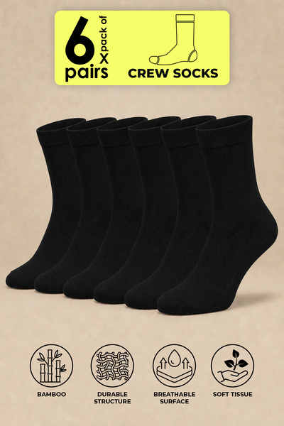 SOCKSOP operation for socks Siyah Bambu Soket Çorap 6'lı Paket Sertifikalı