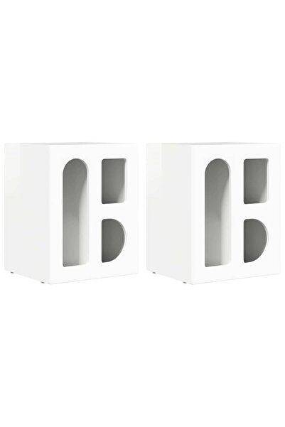 vidaxl Noptieră 2 pcs Alb lucios 40 x 35 x 50 cm Lemn compozit