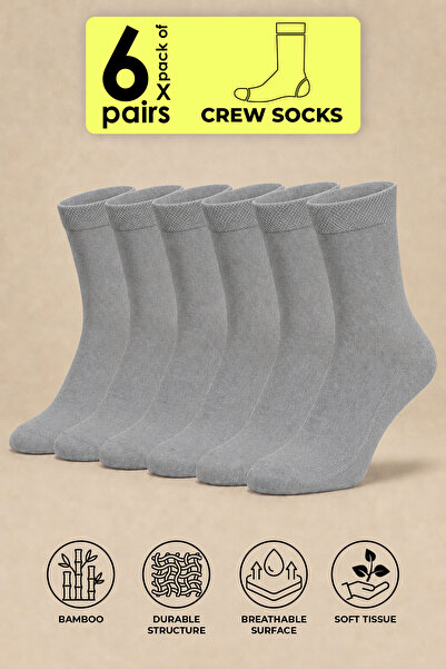 SOCKSOP operation for socks Gri Bambu Soket Çorap 6'lı Paket Sertifikalı