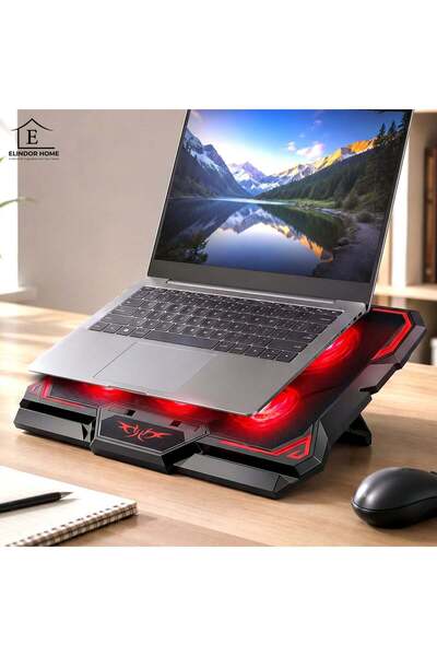 Elindor Cooler RGB pentru laptop de gaming Elindor ®   cu unghi reglabil, de ...