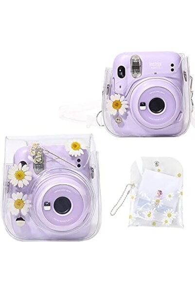 Arabest Clear Flower Camera Case for Fujifilm Instax Mini 12-8, Protective Ba...