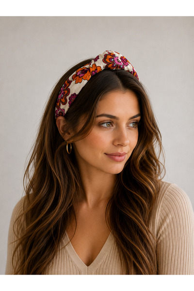 HALHALMILL Vintage floral pattern knot crown