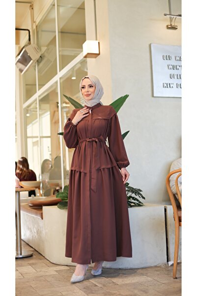 Moda İncir DÜĞMELİ KUŞAKLI FERACE