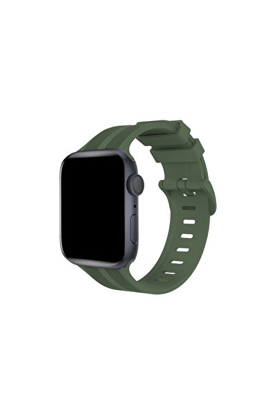 OSKA GLOBAL Watch 38mm kr408 striped silicone strap - dark green