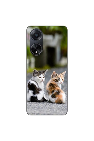 OEM Калъф, съвместим с Oppo A98 5G, силиконов гел TPU, с шарка на котенца