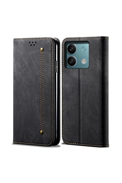 sscase Denim Texture Θήκη Βιβλίο Black (Xiaomi Redmi Note 13 Pro 5G/Poco X6 5G)