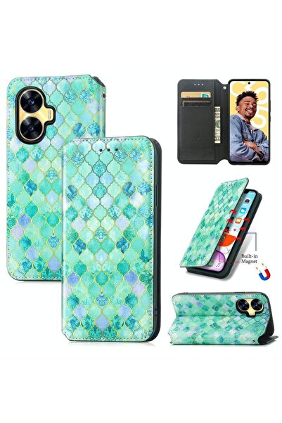 sscase Colorful Magnetic Θήκη Βιβλίο Emerald (Realme C55)