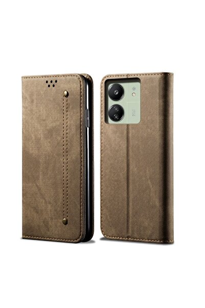 sscase Denim Texture Θήκη Βιβλίο Khaki (Xiaomi Redmi 13C/Poco C65)