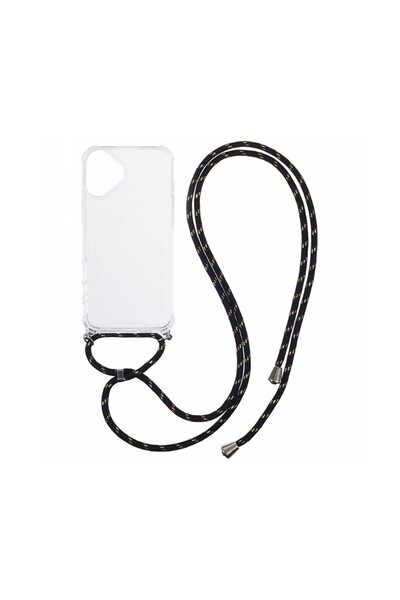 sscase Διάφανη Θήκη Σιλικόνης με Λουράκι Black Gold (Apple iPhone 16 Plus)