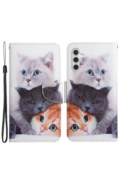 sscase Colored Drawing Θήκη Πορτοφόλι Three Cats (Samsung Galaxy A25 5G)