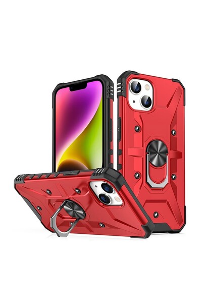 sscase Ring Holder Σκληρή Θήκη με Δαχτυλίδι Red (Apple iPhone 14 Plus)