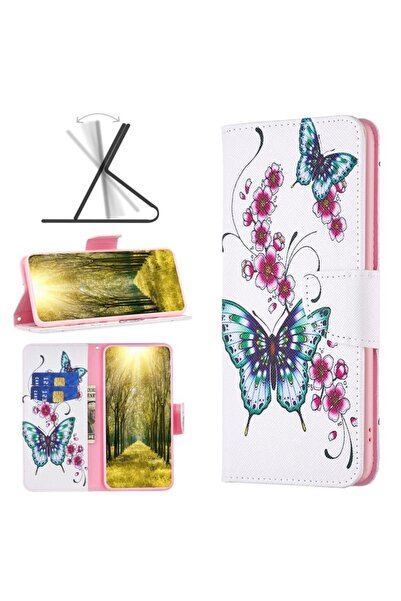 sscase Colored Drawing Θήκη Πορτοφόλι Flowers Butterfly (Xiaomi Redmi 12 4G)