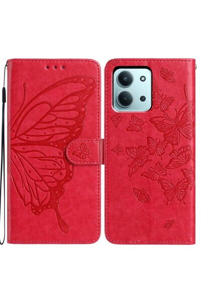 sscase Butterflies Θήκη Πορτοφόλι Rose Red (Xiaomi Redmi 15C 4G-5G / Poco C85...