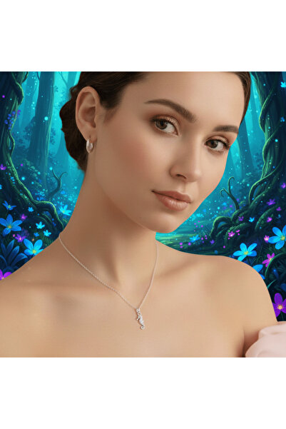 Kareline Silver necklace with Seahorse pendant, 925 Silver, Forzatina Model 4...