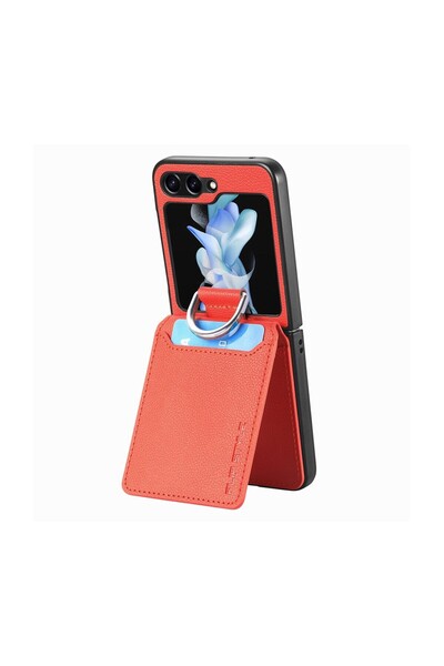sscase Card Slot Σκληρή Θήκη με Πορτοφόλι και Δαχτυλίδι Orange (Samsung Galax...