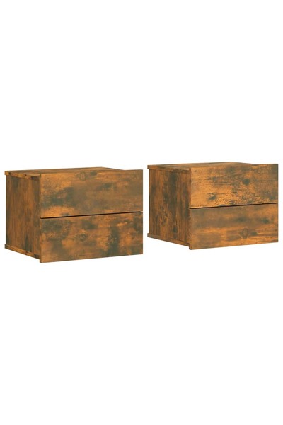 vidaxl Noptiere, 2 buc., stejar fumuriu, 40x30x30 cm, lemn prelucrat