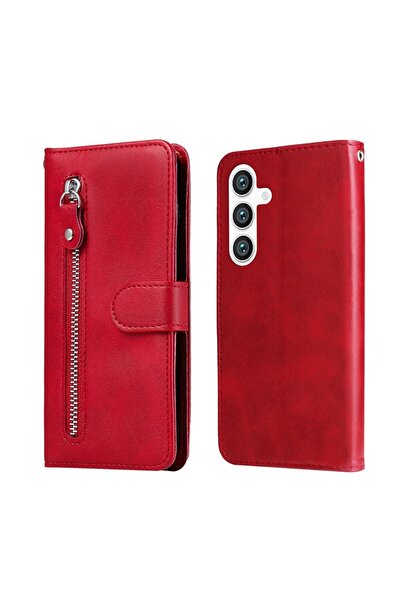 sscase Zipper Θήκη Πορτοφόλι Red (Samsung Galaxy S24 5G)