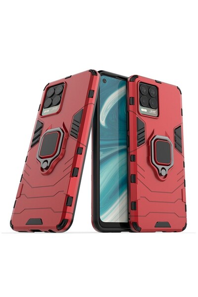 sscase Magnetic Ring Σκληρή Θήκη με Δαχτυλίδι Red (Realme 8/8 Pro)