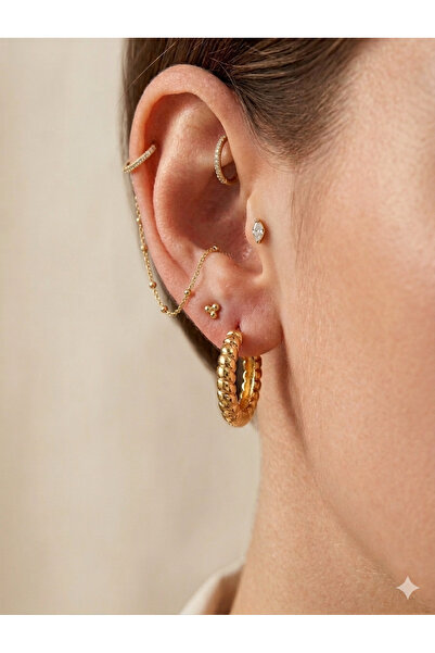 BEBİ BİJUTERİ Burgu Model Hoop Earrings Vip Series