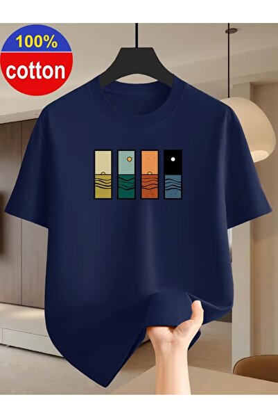 puolikuu Tricou unisex cu croială confortabilă, cu panglică și imprimeu dublu