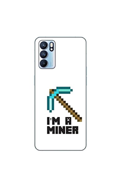 OEM Husa compatibila cu Oppo Reno6 5G Silicon Gel Tpu Model Minecraft Miner