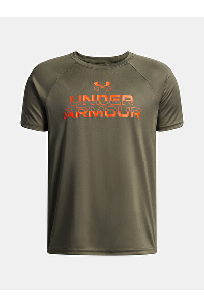 Under Armour Tricou băiețesc UA Tech Split Wordmark SS-GRN