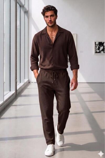 NO 601 Men's Crepe Fabric Shirt and Crepe Trousers Set